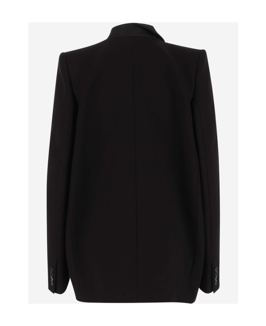 Khaite Malek Asymmetrical-lapels Double-breasted Blazer In Black