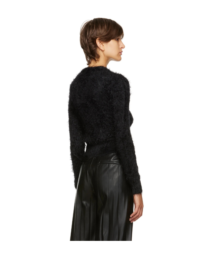 Msgm Long-sleeve Knitted Cardigan In Black