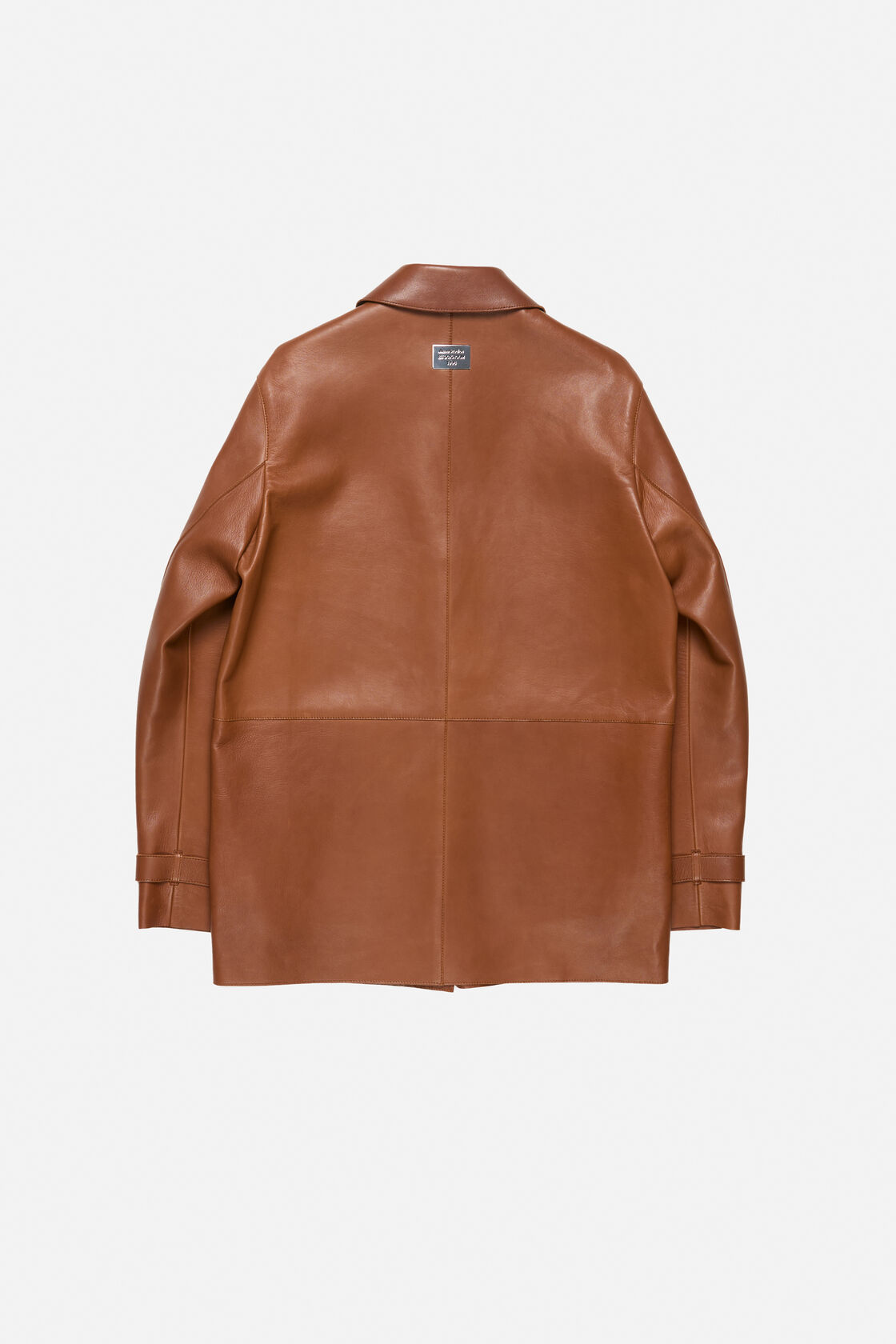 Acne Studios Leather Buttoned Coat In Brown
