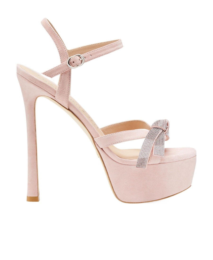 Stuart Weitzman Sw Mega Bow Platform Sandal High Heel Sandals In Pink