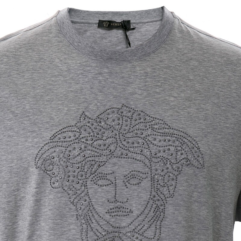 Versace Logo T-shirt In Gray
