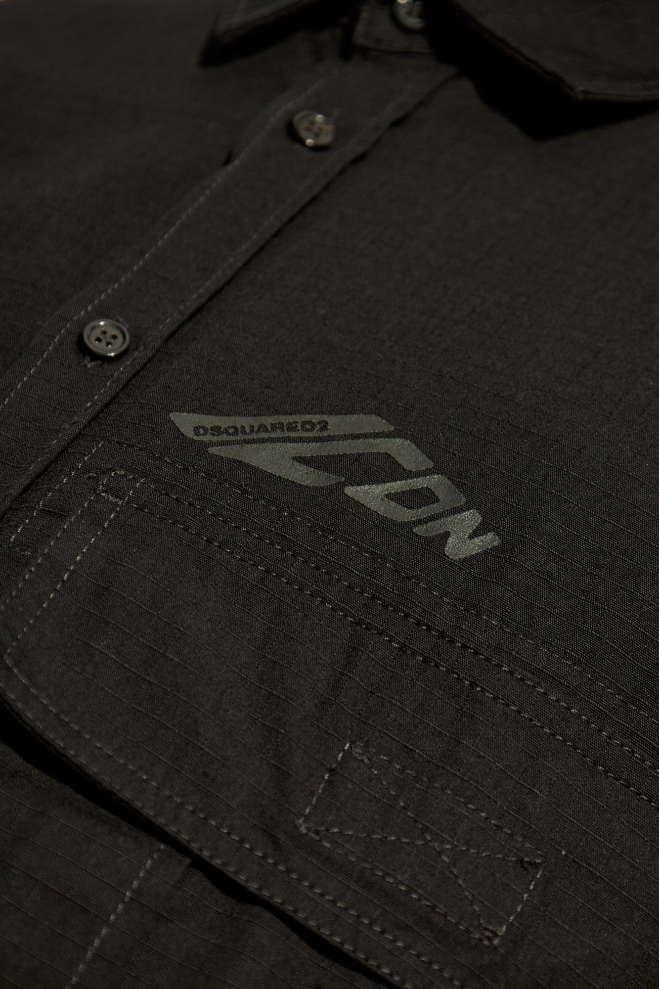 Dsquared2 Icon Ripstop Shirt In Black