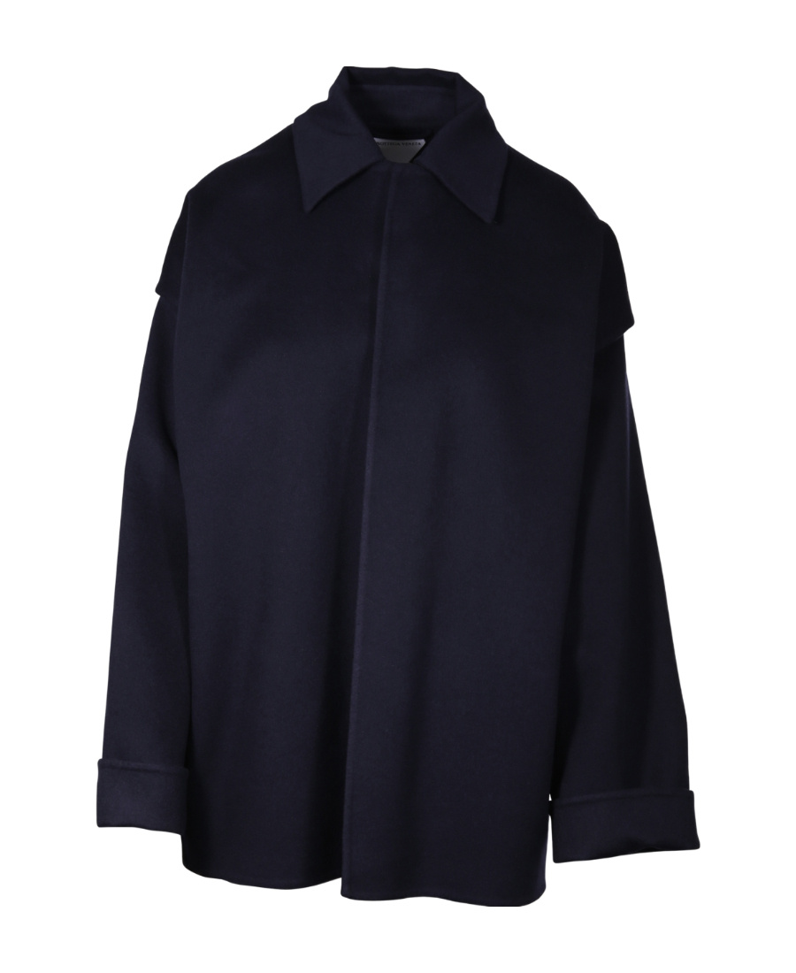 Bottega Veneta Layered Wool Blend Jacket In Black