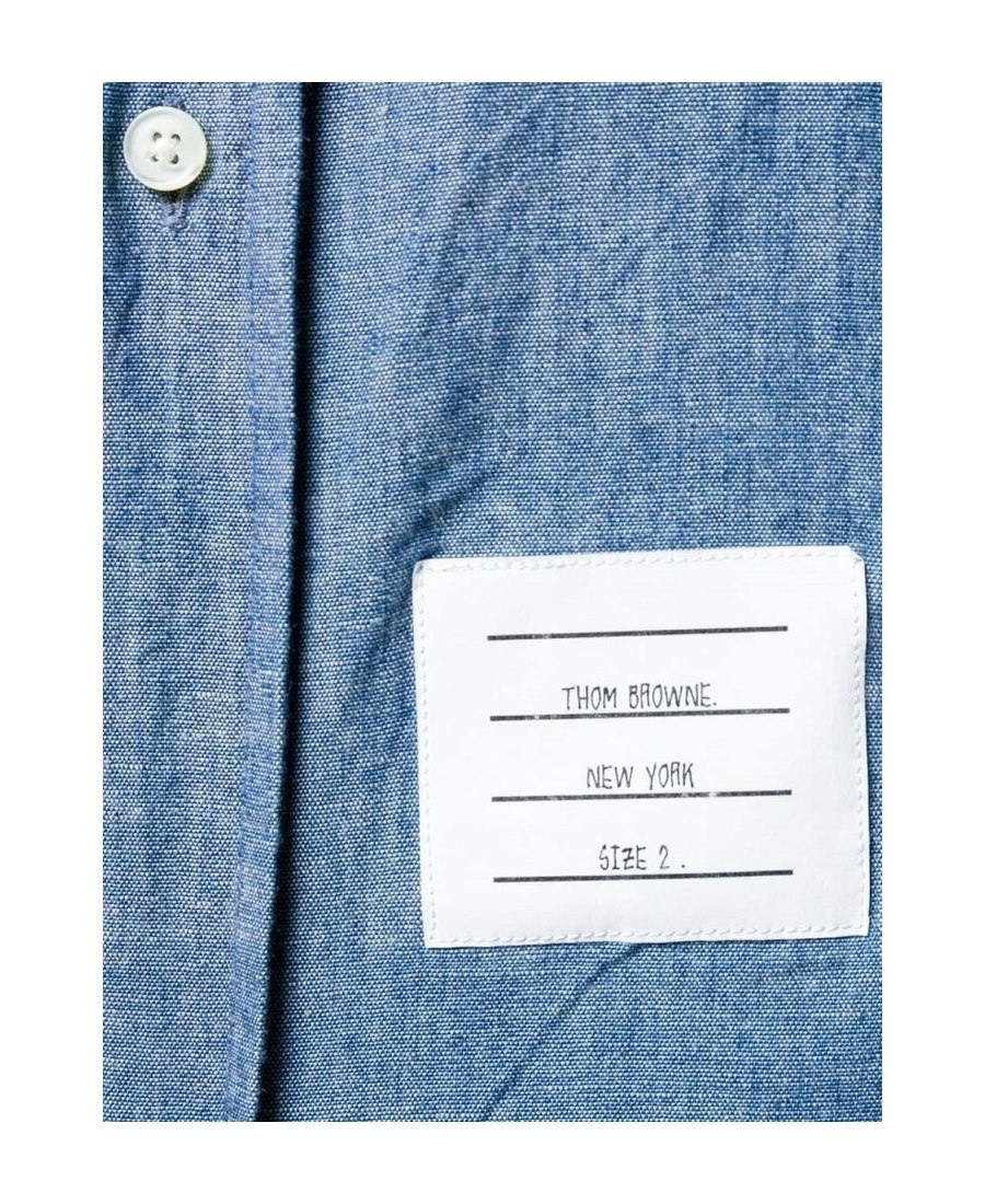 Thom Browne 4-bar Straight-fit Chambray Shirt In Blue