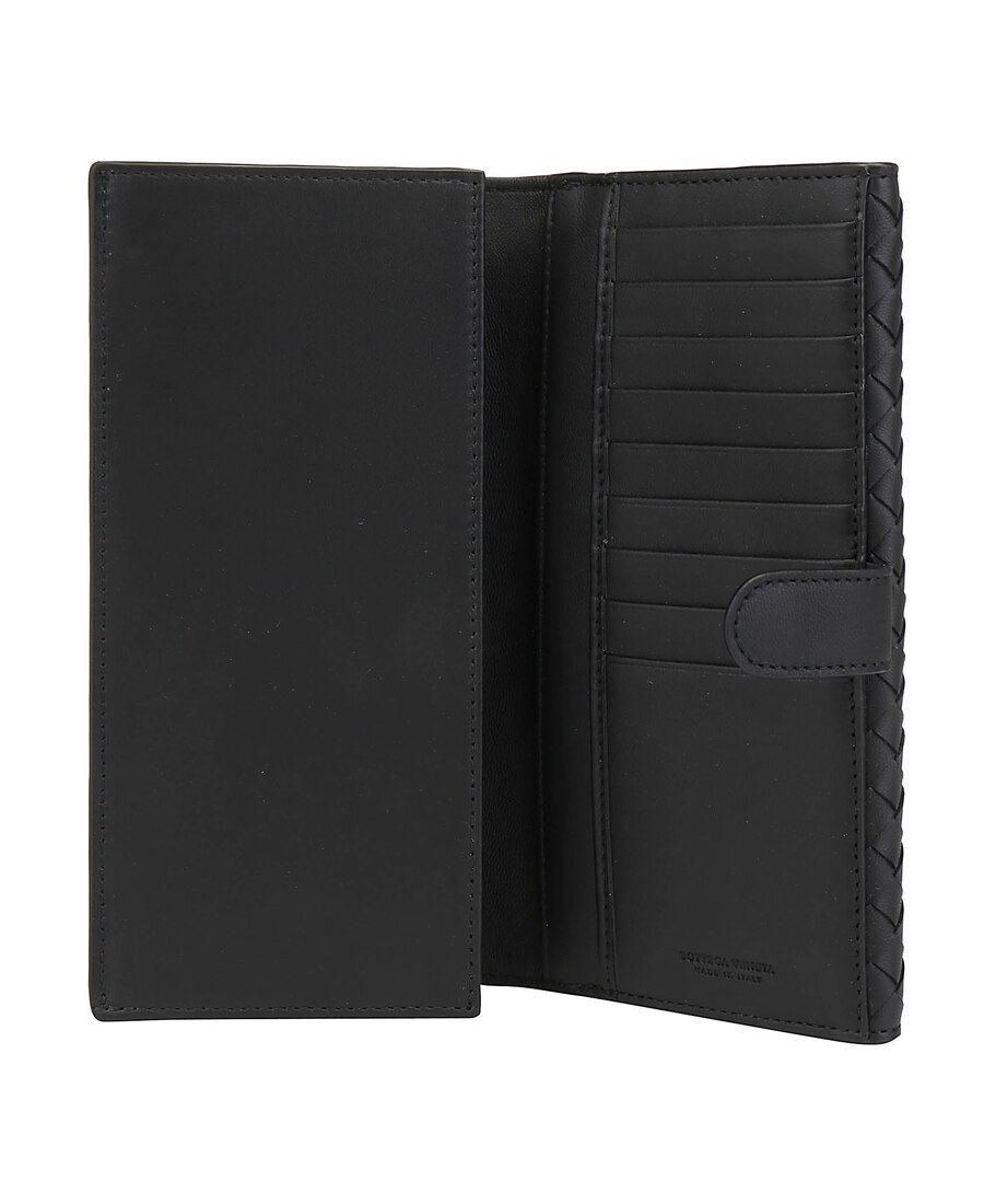 Bottega Veneta Weave A Logo Wallet In Black