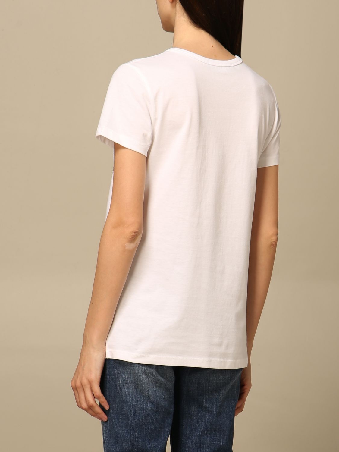 Moschino Logo Printed Short Sleeved T-shirt In Pink