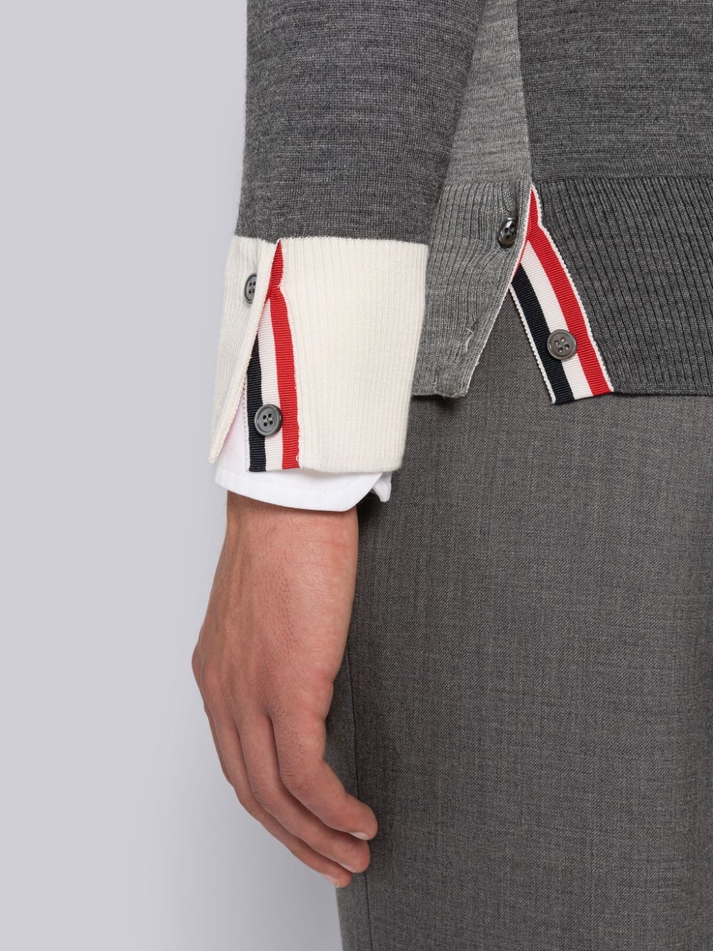 THOM BROWNE CONTRAST-PANEL JUMPER