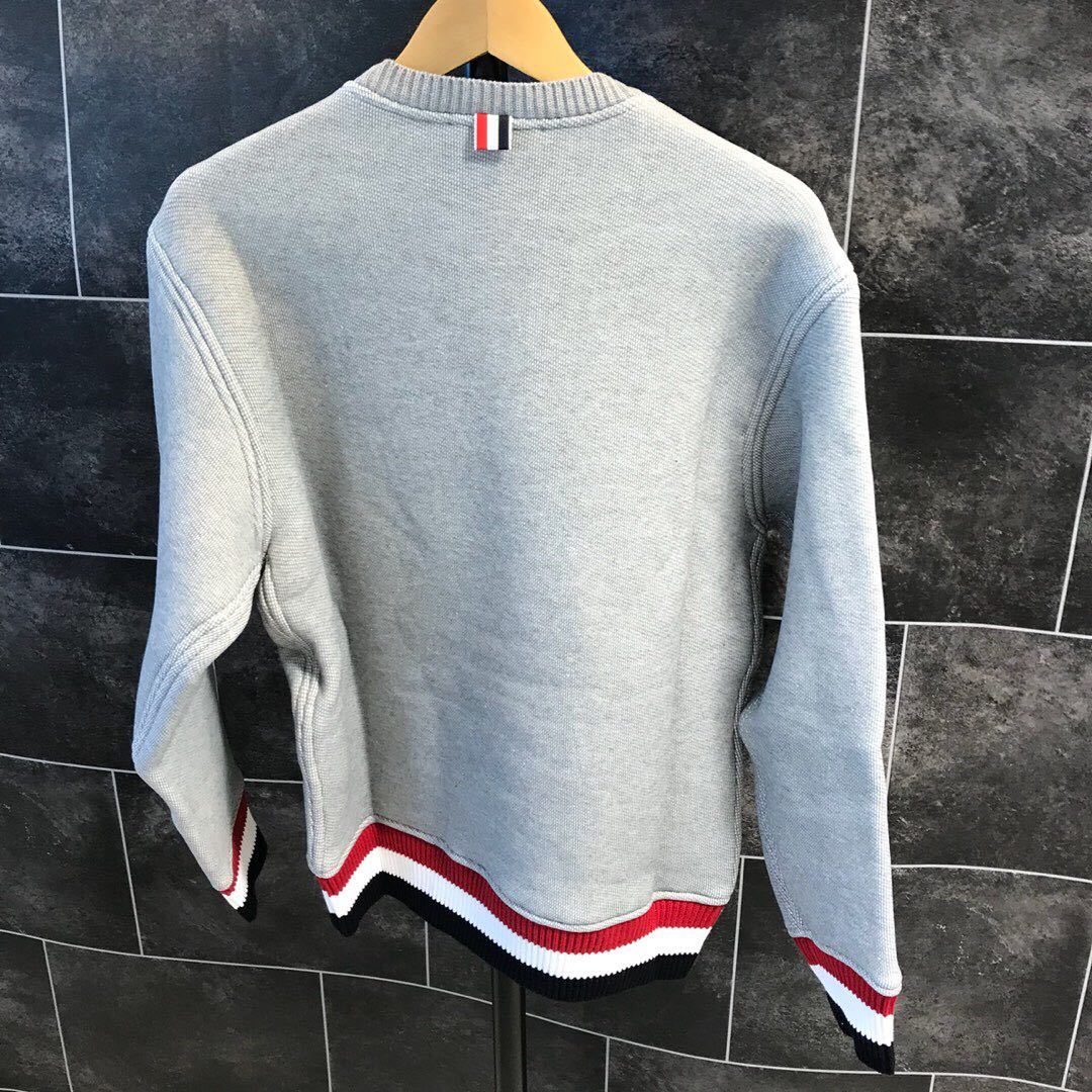 Thom Browne Horizontal Striped Hoodie In White