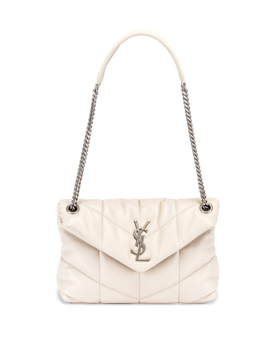Saint Laurent Loulou Shoulder Bag In White