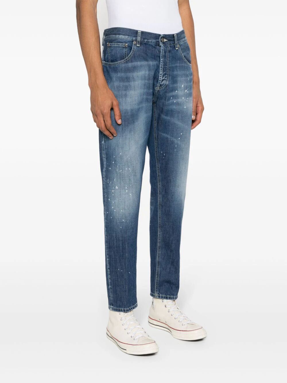 Dondup Distressed Five-pocket Jeans Belt Loops In Blue