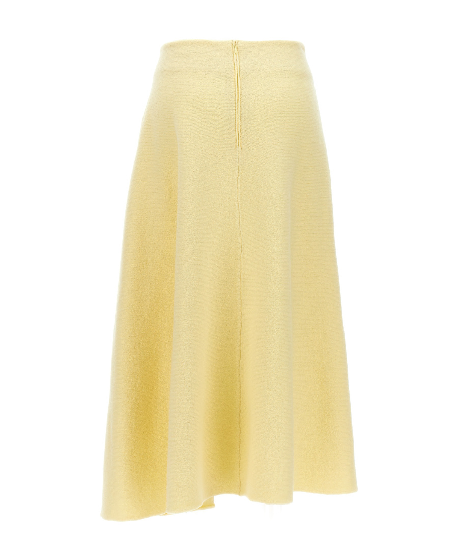 Jil Sander Flared Wool Skirt With Discreet Zipper Closure In Nude