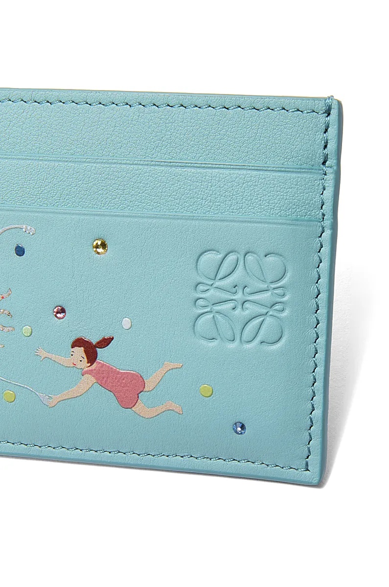 Loewe X Suna Fujita - Fonds Marins Simple Open Cardholder In Blue