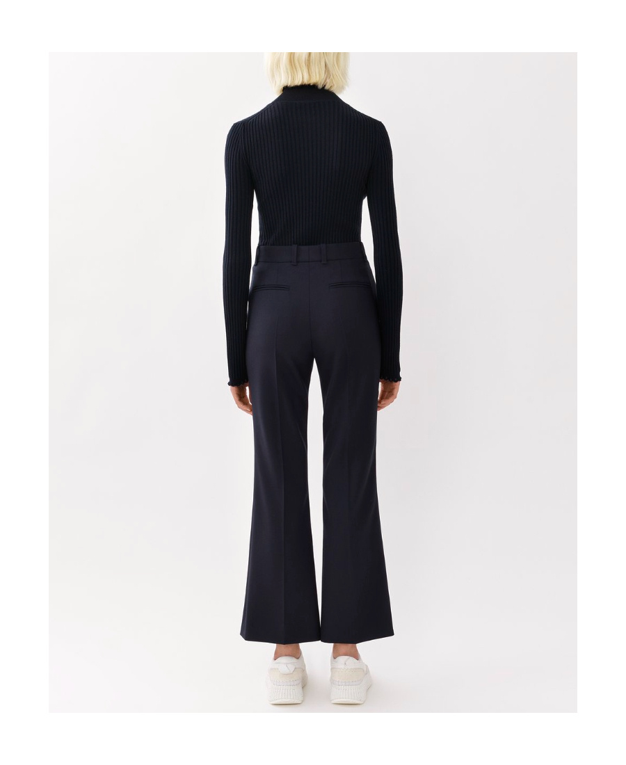 Chloé Micro Wool Trousers In Black
