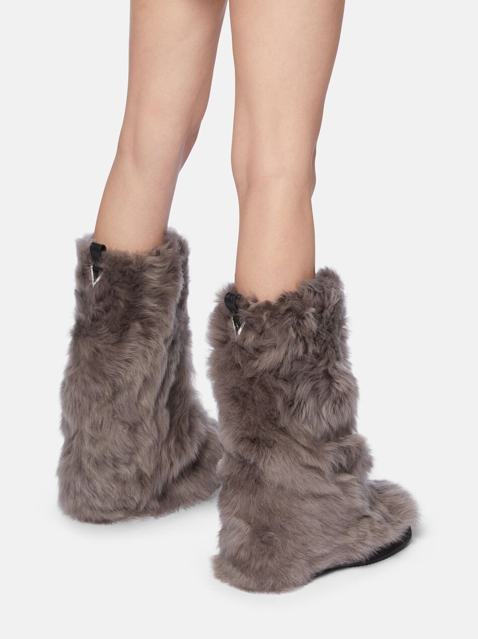 Attico Robin Combat Boot In Animal Print