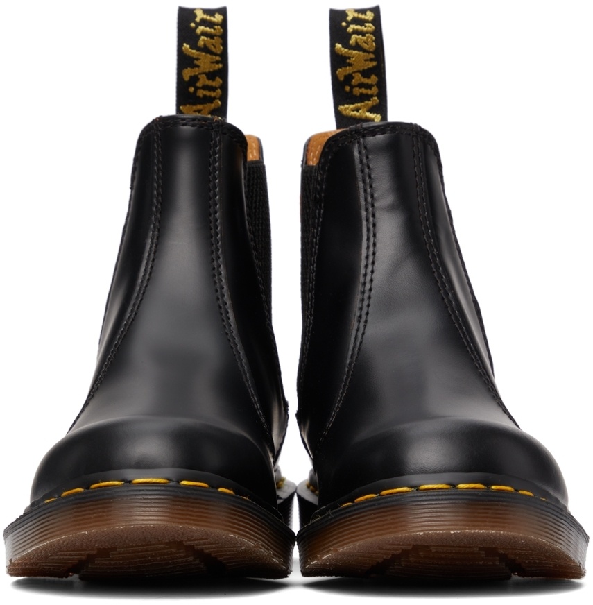 Dr. Martens' Vintage Round-toe Leather Boots In Black