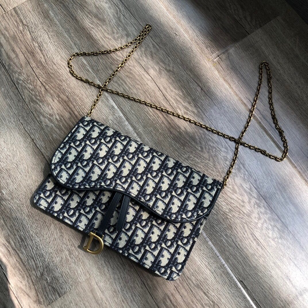 Dior Saddle Pouch In Black
