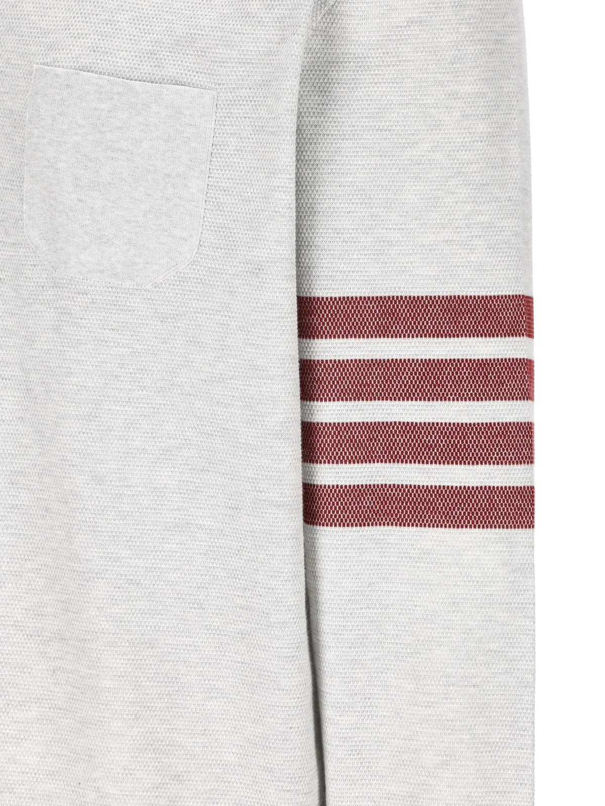 Thom Browne Stripe-detailed Long-sleeved Polo Shirt In White