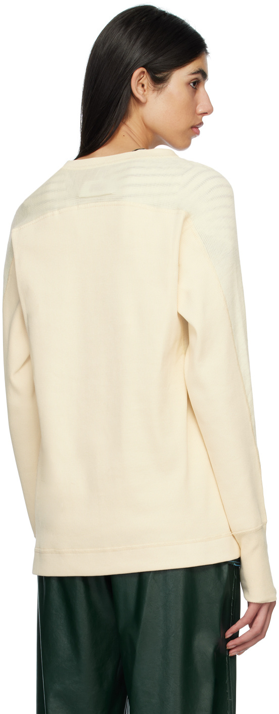 Shop Mm6 Maison Margiela Round-neck Long-sleeve Sweatshirt In White