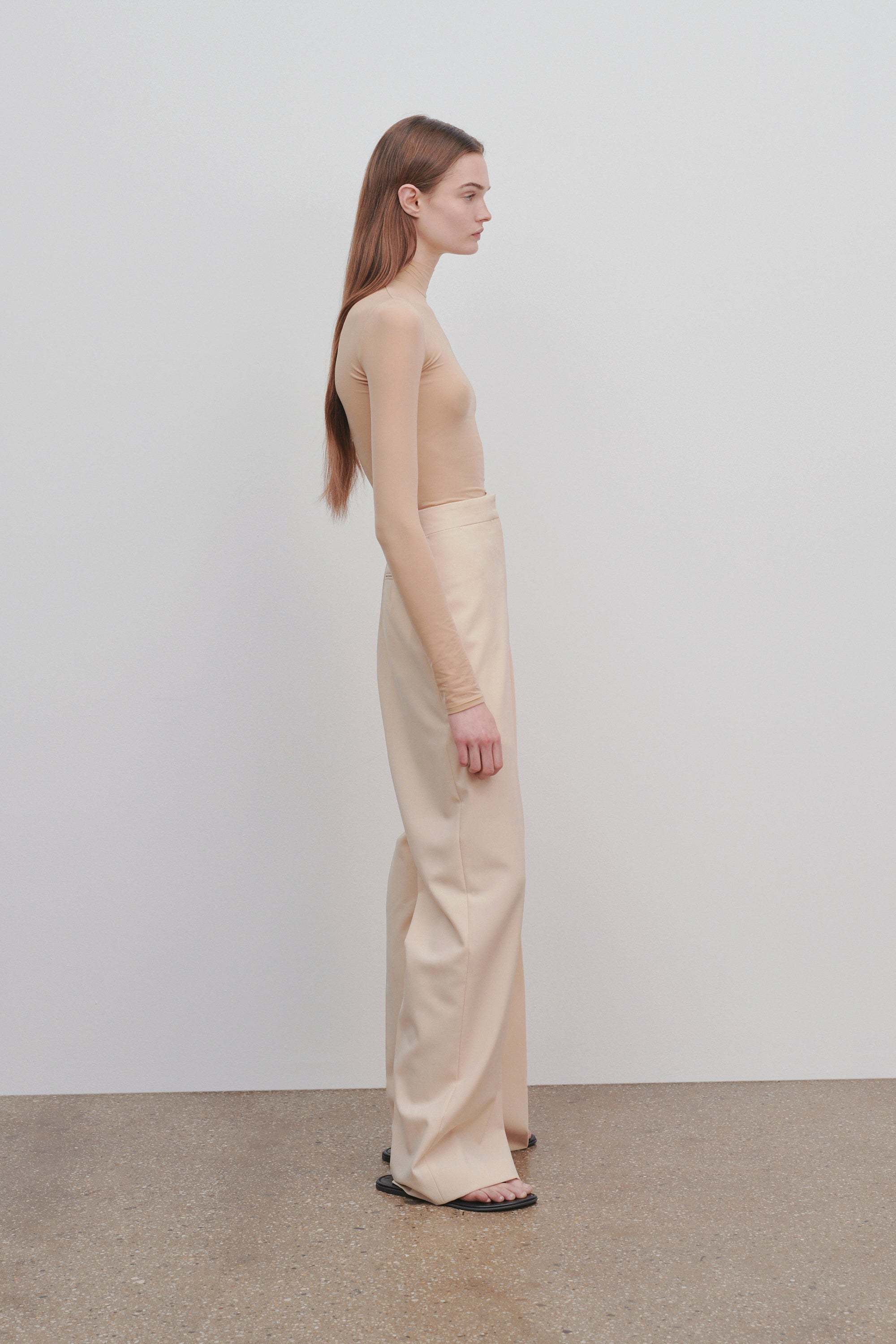 The Row Gordon Virgin Wool Trousers In Nude