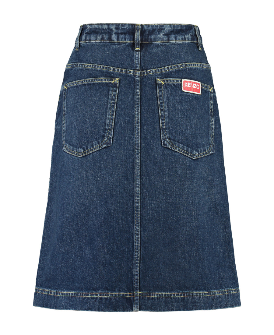 Kenzo Woman Denim Skirt Blue Size 25 Cotton In Blue