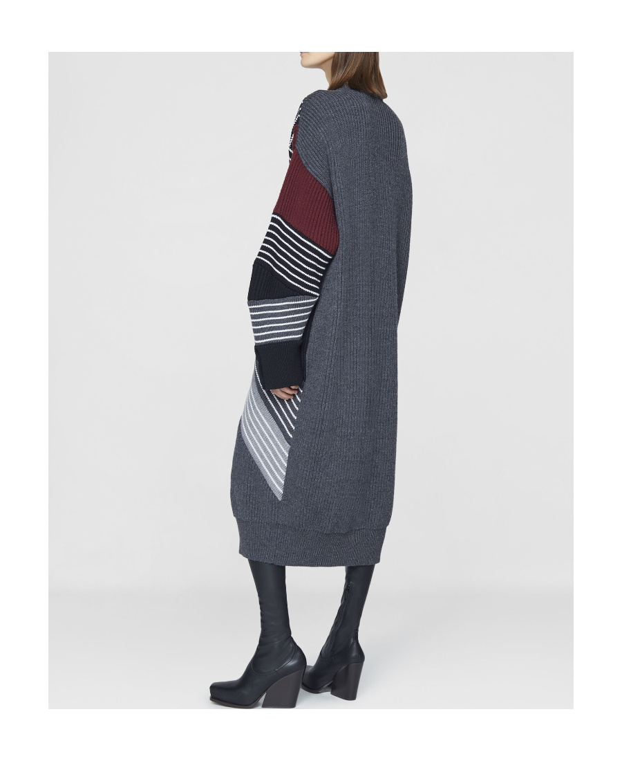 Stella Mccartney Crewneck Buttoned Coat In Brown