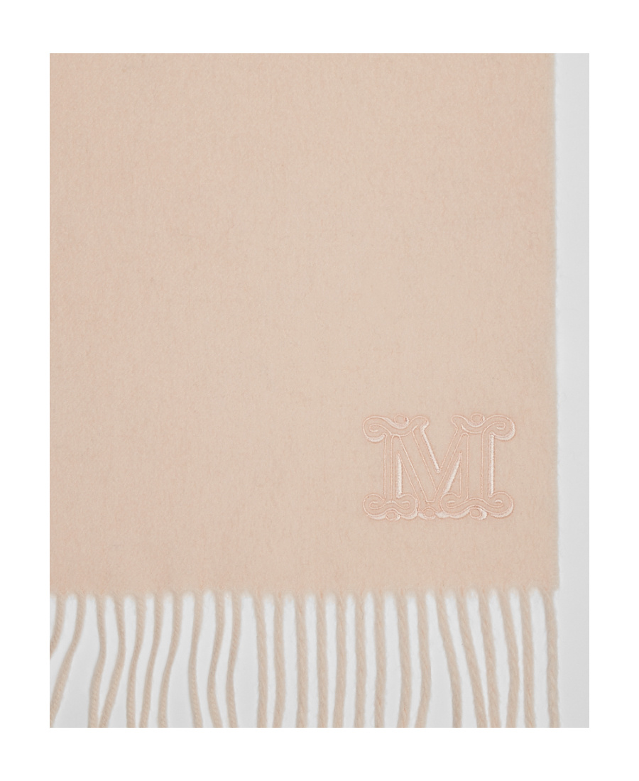 Max Mara Logo Tassel Scarf In Nude