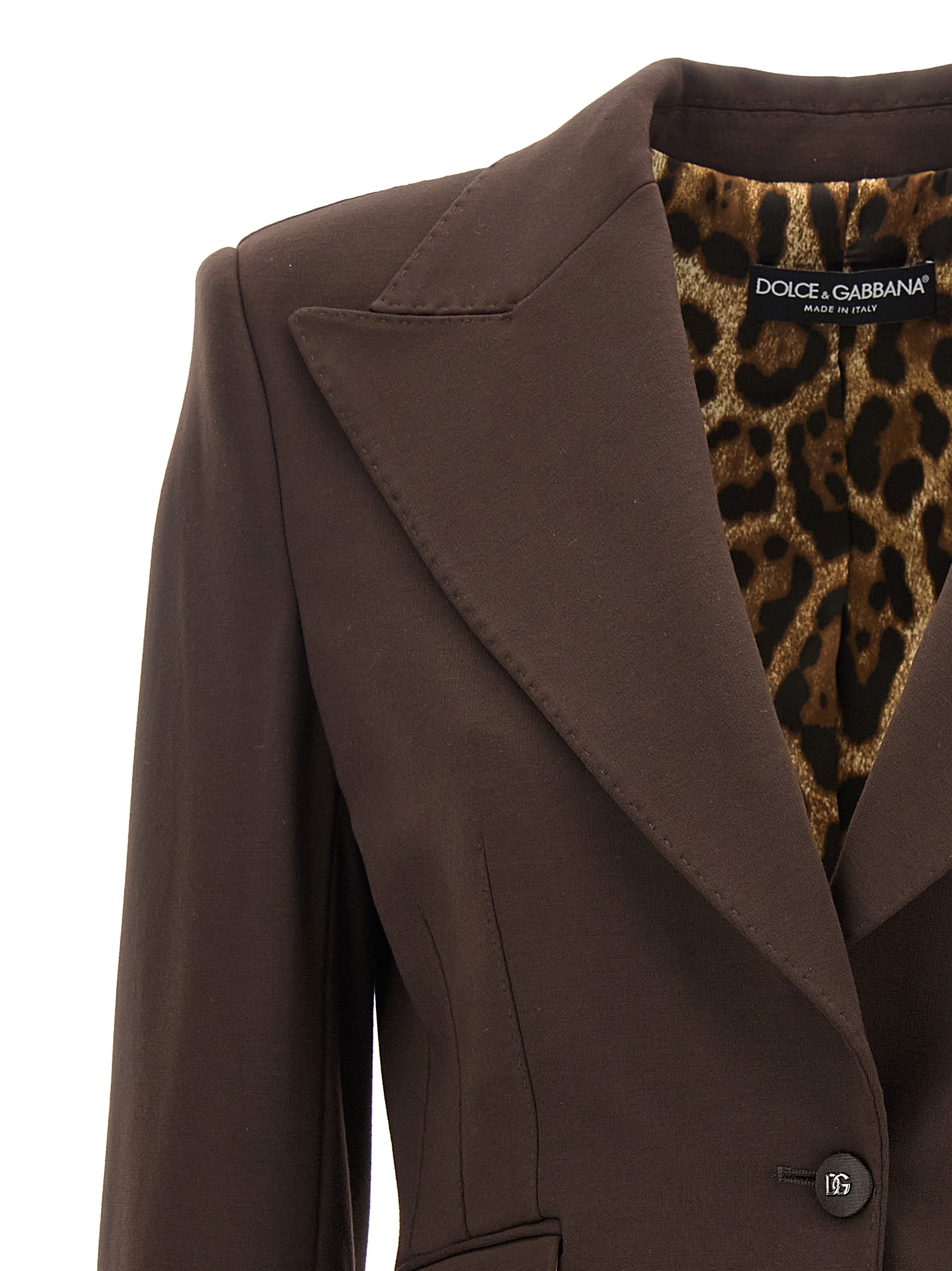 Dolce & Gabbana Single-breasted Logo-plaque Blazer In Black