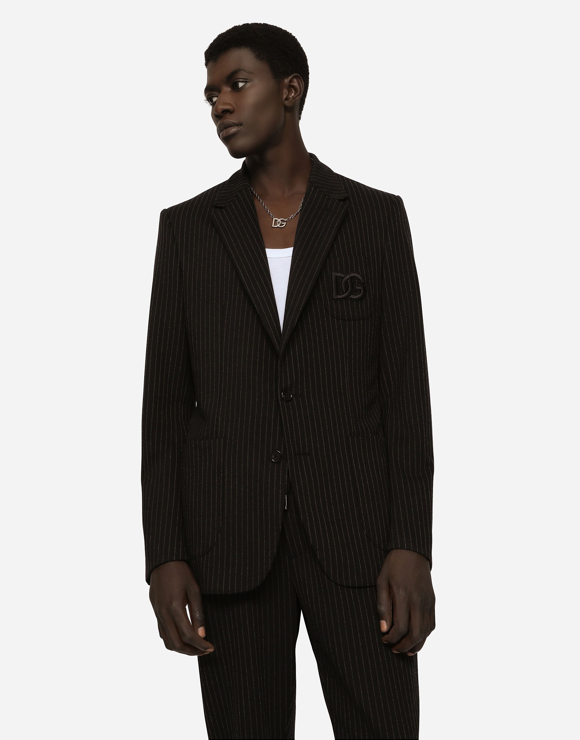 Dolce & Gabbana Single-breasted Pinstripe Blazer In Black