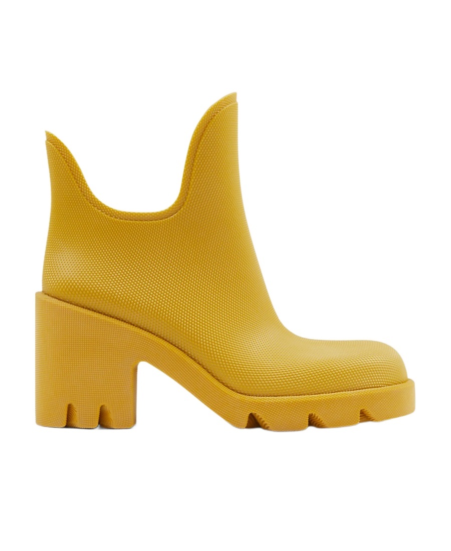 Burberry Woman Ankle Boots Mustard Size 8 Rubber In Yellow