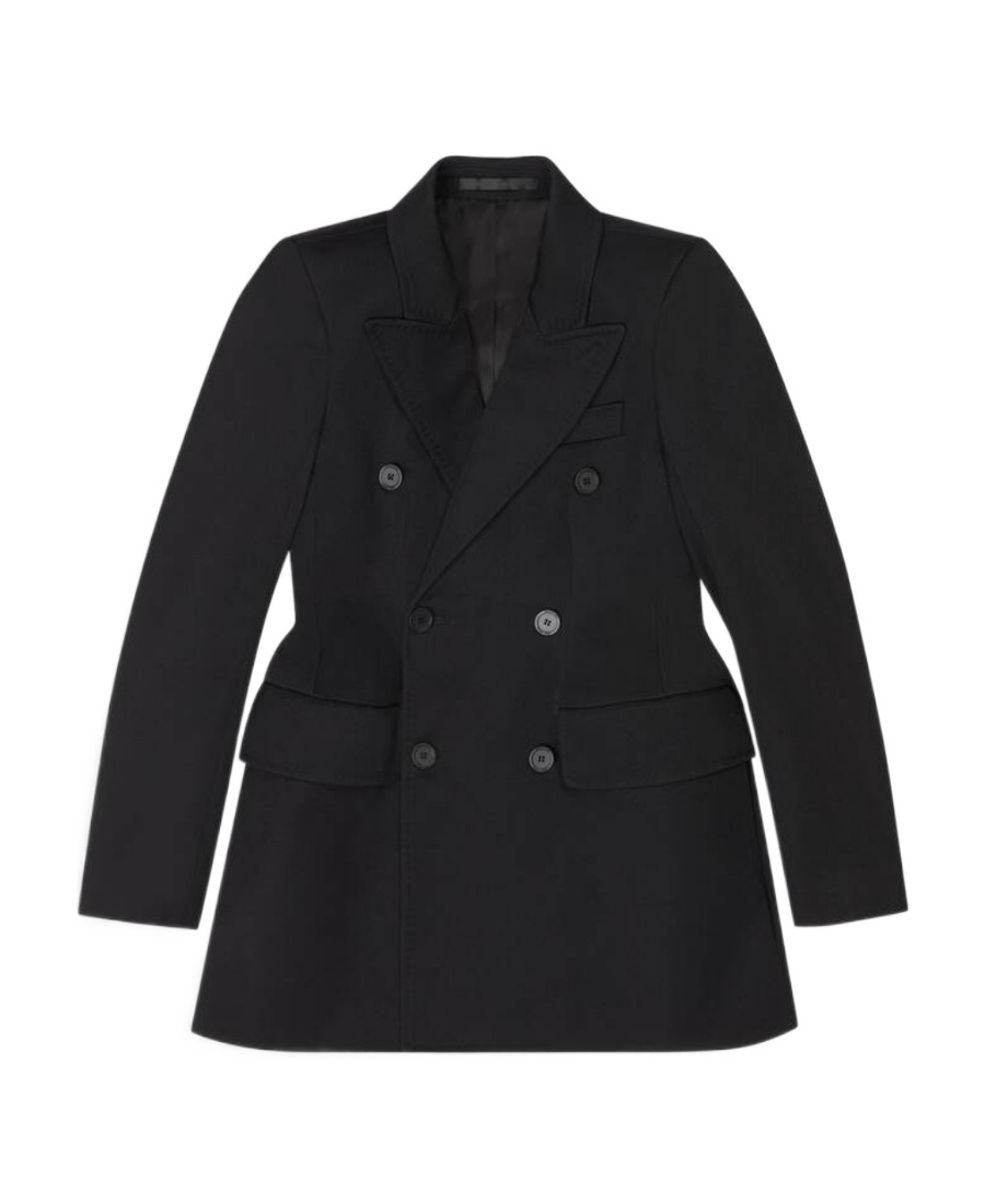 Balenciaga Peak-lapels Double-breasted Blazer In Black