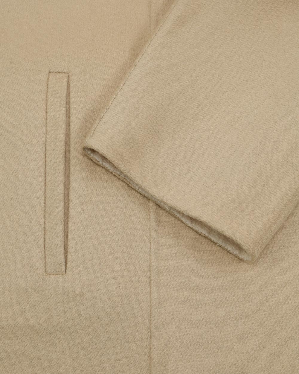 Max Mara Medium Long Coat With Round Neck In Nude