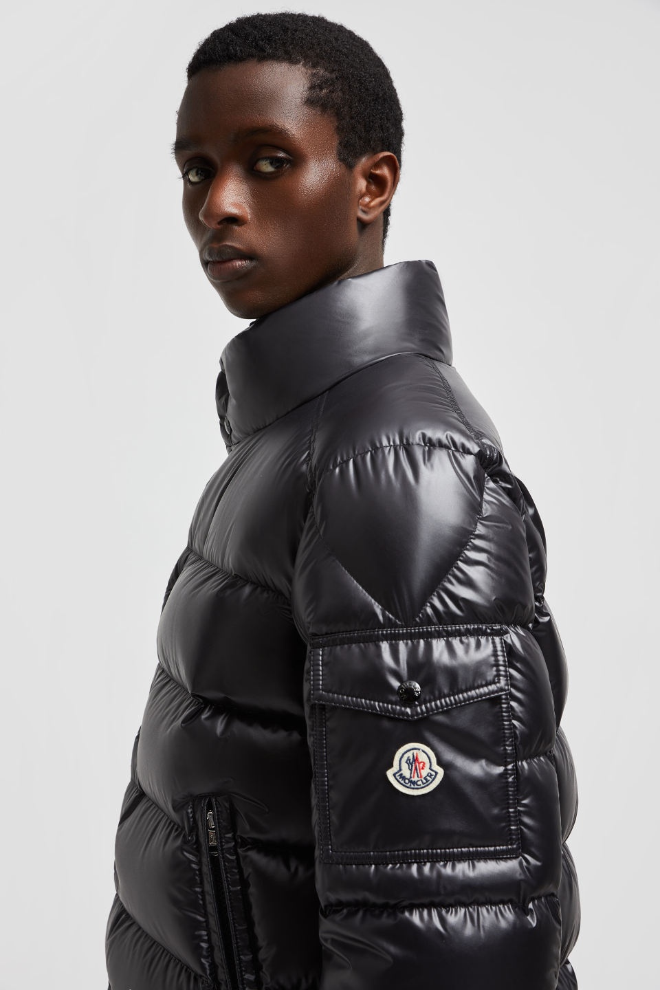 Shop Moncler Lule Short Down Jacket In Black