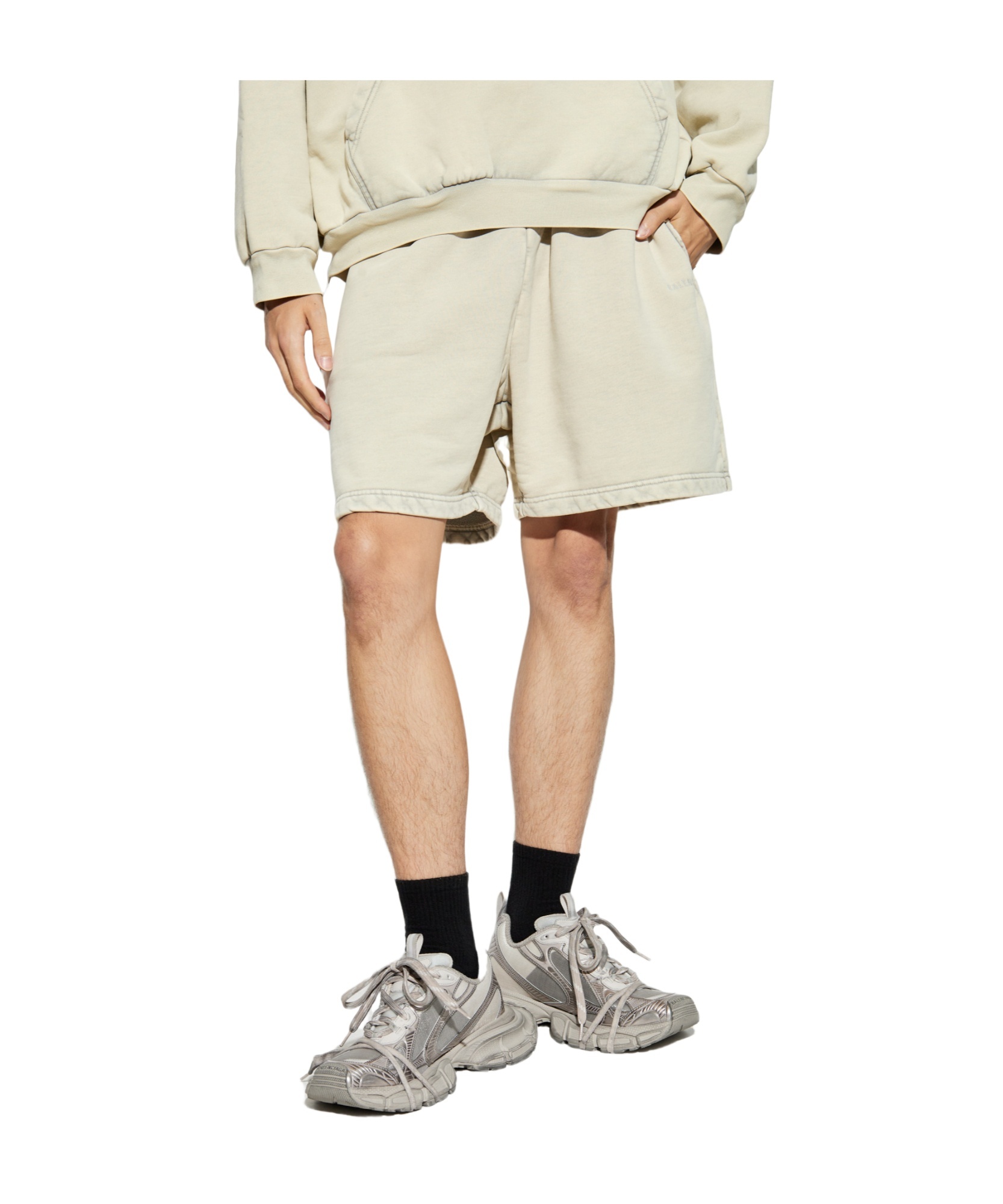 BALENCIAGA BALENCIAGA LOGO EMBROIDERED TRACK SHORTS