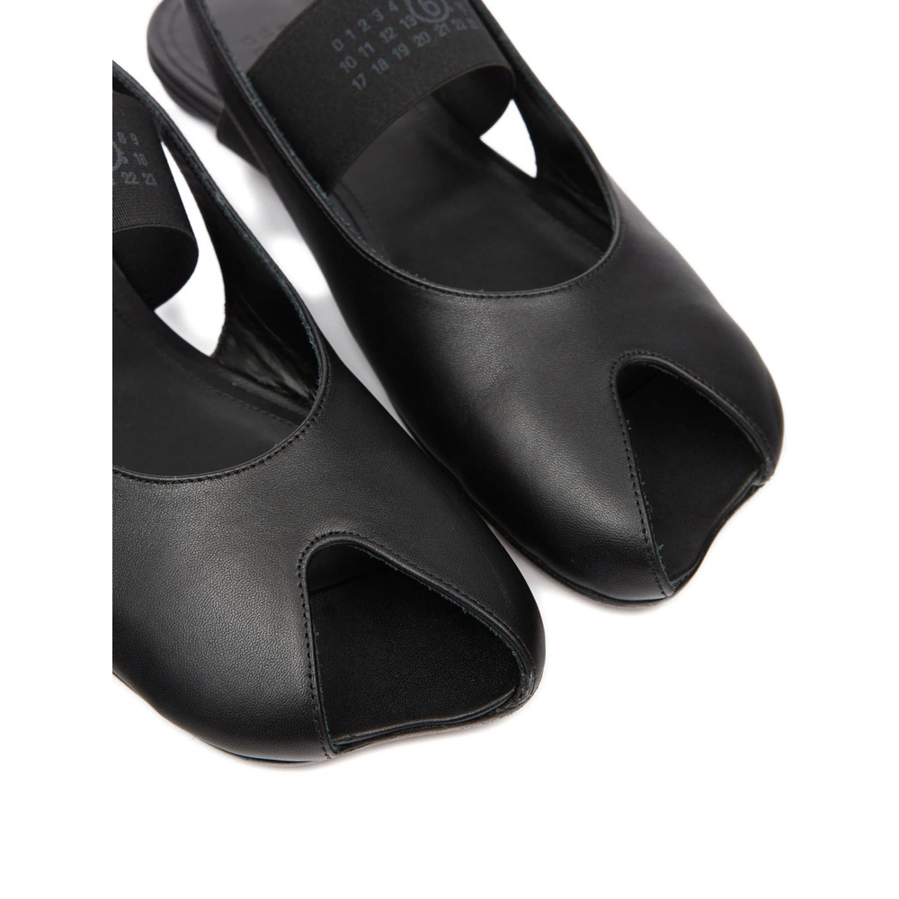 Mm6 Maison Margiela Black Anatomic Numeric Slingback Sandals In Black