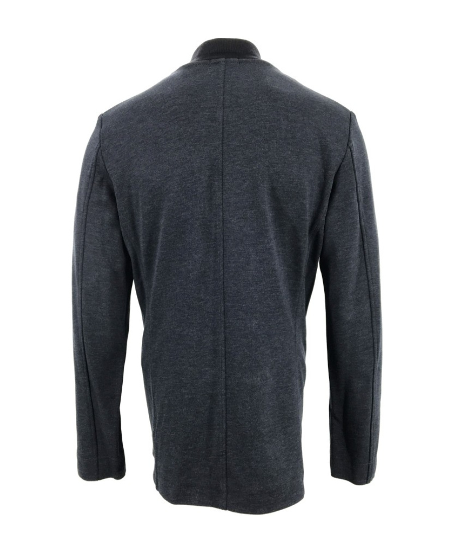 Armani Collezioni Small Collar Long-sleeved Casual Jacket In Black
