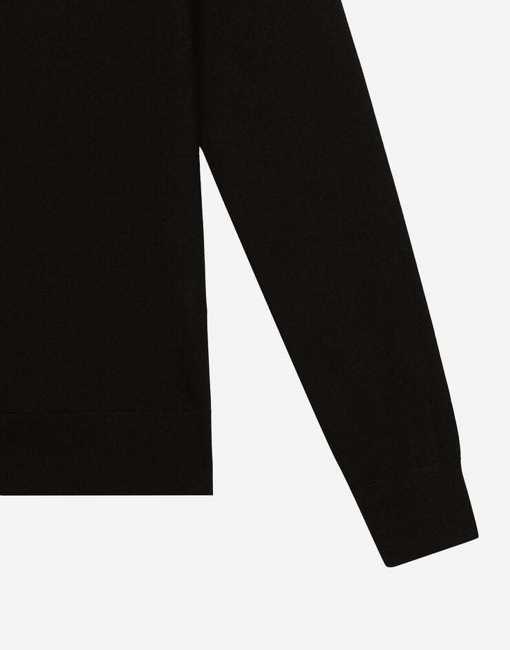 Dolce & Gabbana Logo-embroidered Silk Jumper In Black