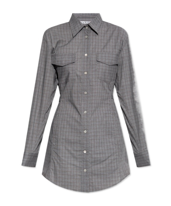 Acne Studios Checked Dress In Gray