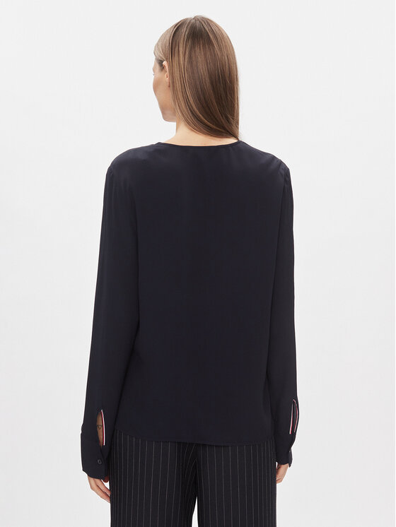 Tommy Hilfiger Long-sleeved Blouse In Black