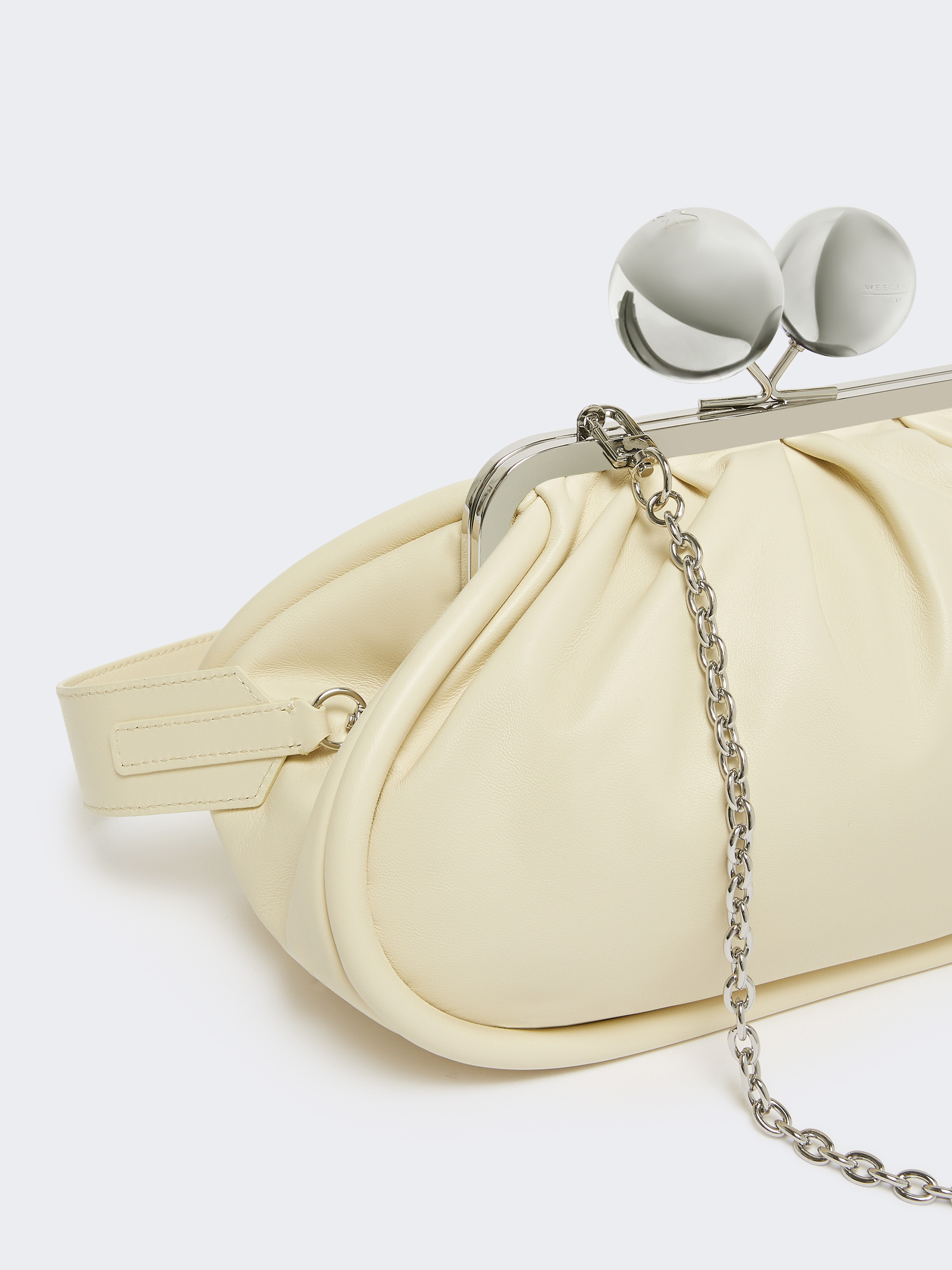 Weekend Max Mara Medium Pasticcino Bag In Glossy Nappa Leather In Brown