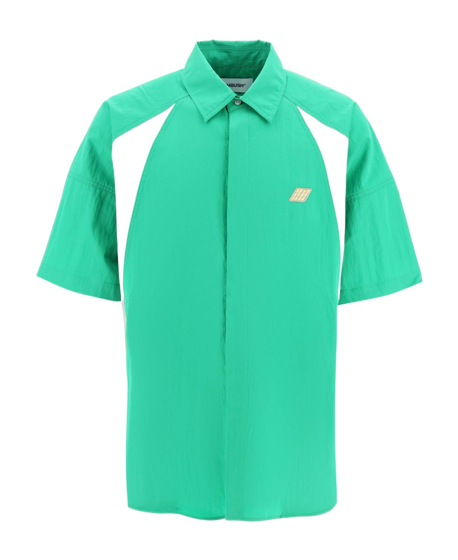 Ambush Oversized Cotton And Nylon Shirt In Green