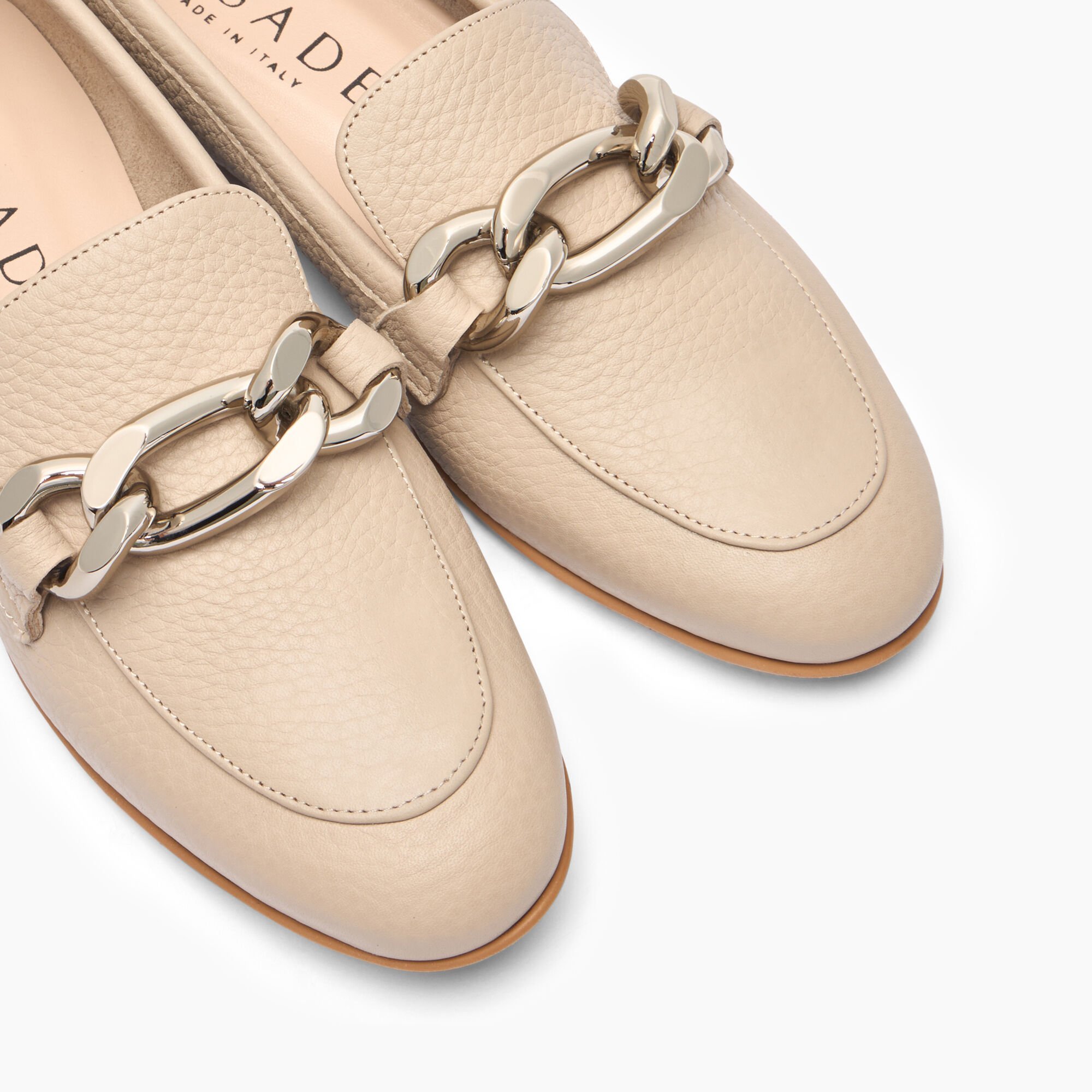 Casadei Chain-detail Loafers In Nude