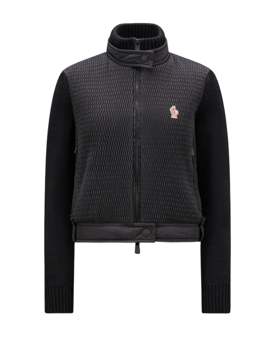 Moncler Tricot-trim Panel Insulated Jacket In Black