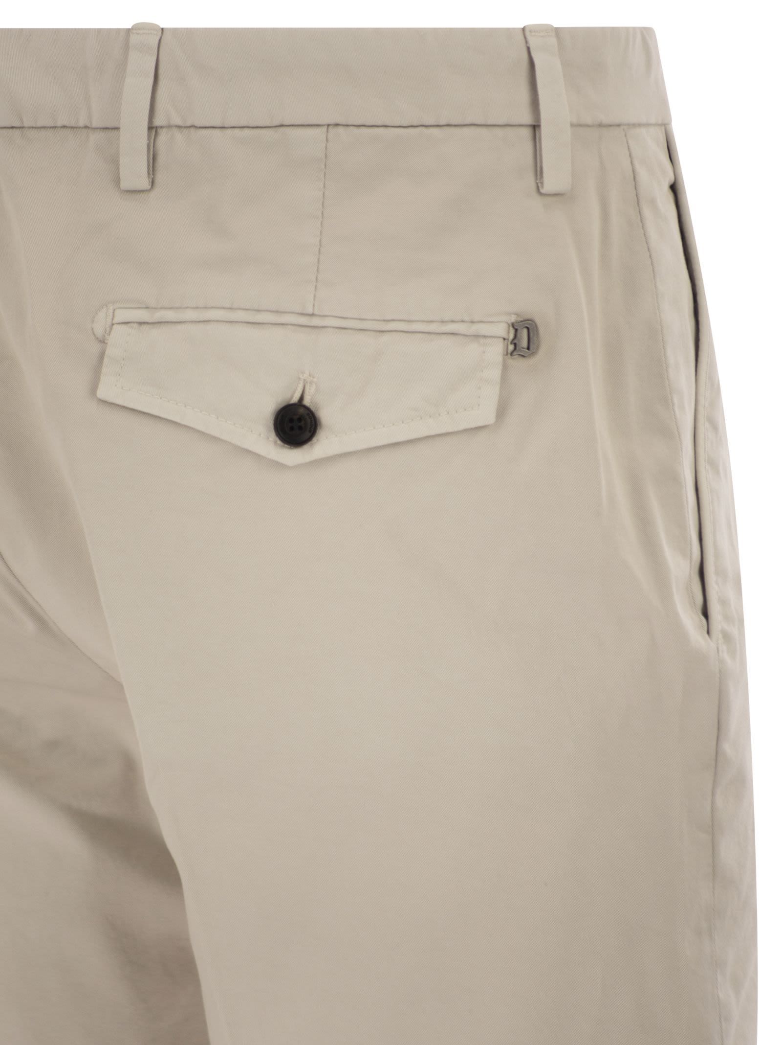 Dondup Manheim Cotton Gabardine Bermuda Shorts In Brown