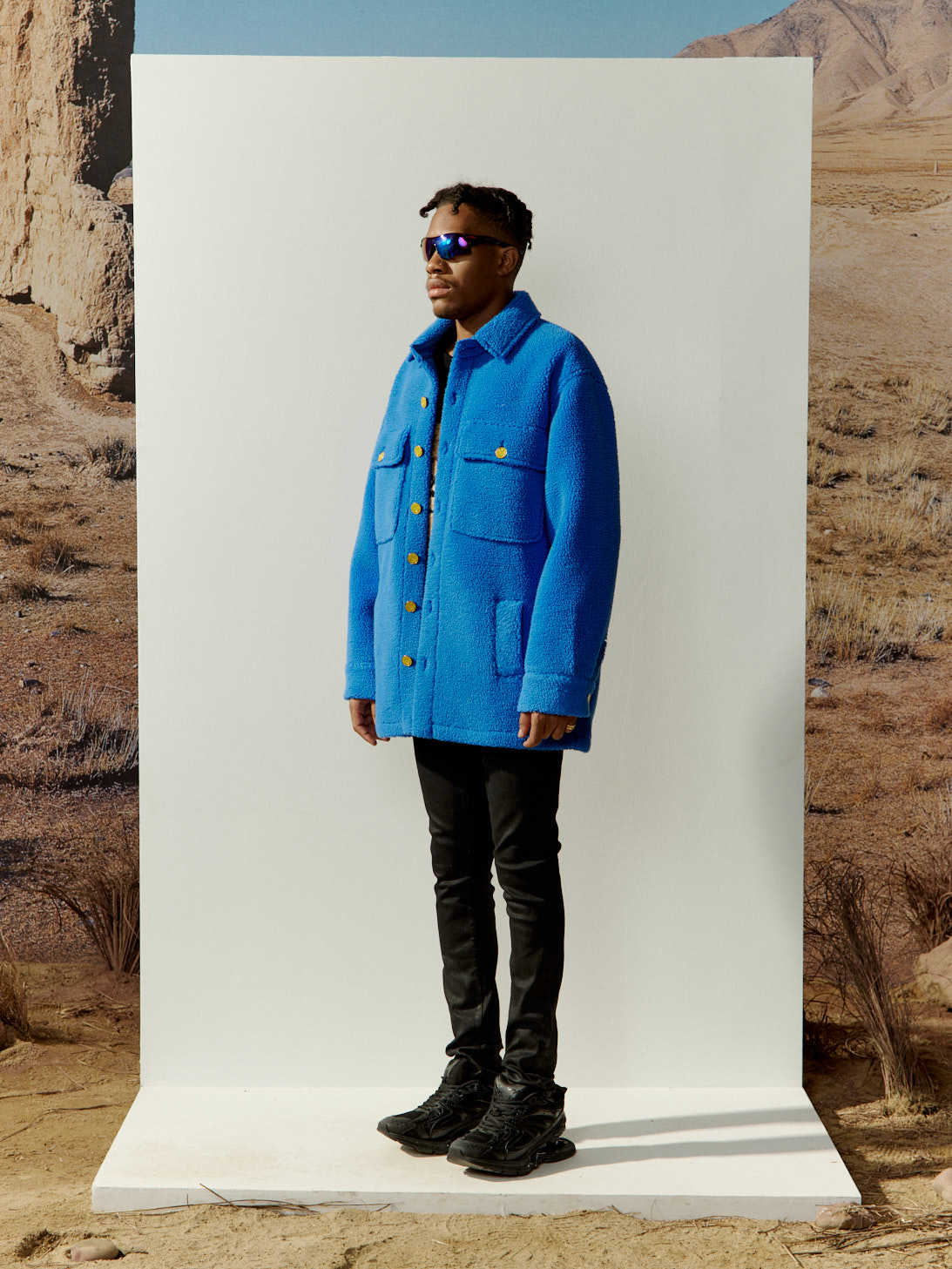 Charlie Luciano Button Casual Jacket In Blue