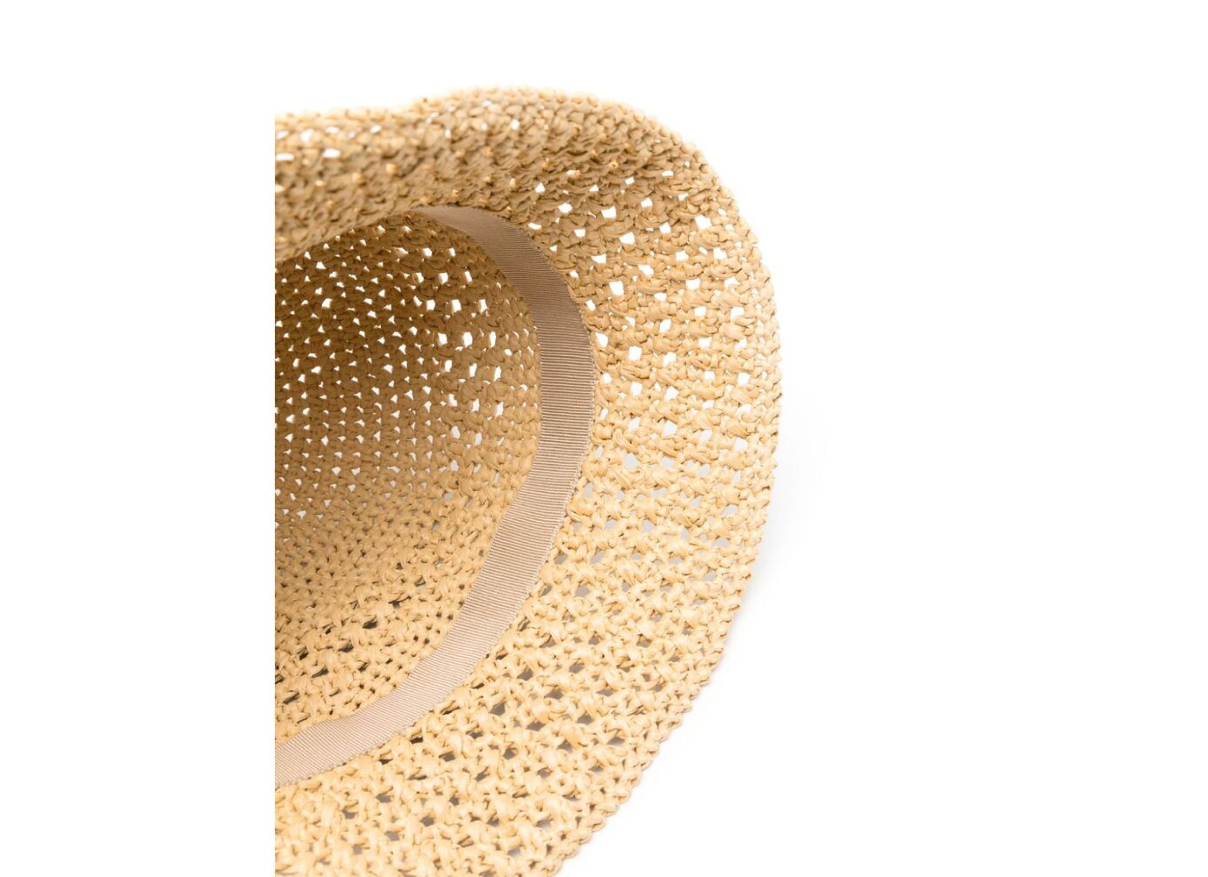 Miu Miu Embroidered-logo Raffia Bucket Hat In Nude