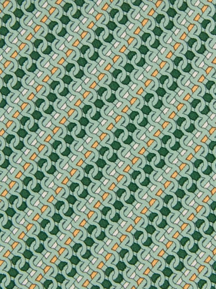 Ferragamo Printed Silk Tie With Interlocking Gancini And Regimental Stripes