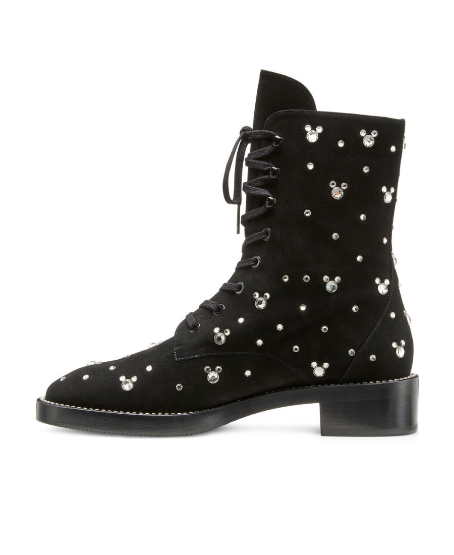 Stuart Weitzman X Disney Crystal-embellished Ankle Boots In Black
