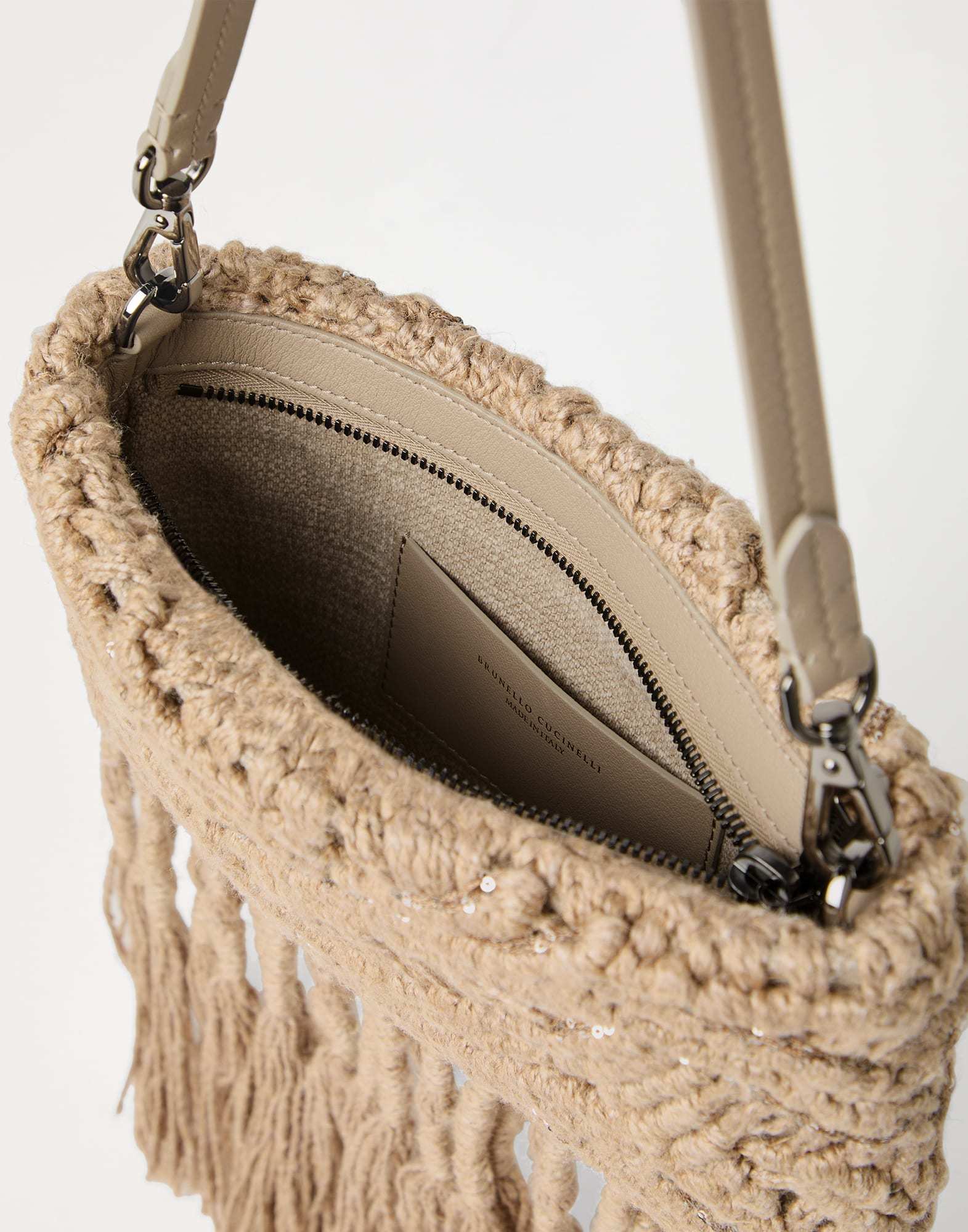 BRUNELLO CUCINELLI FRINGE-DETAILING SHOULDER BAG