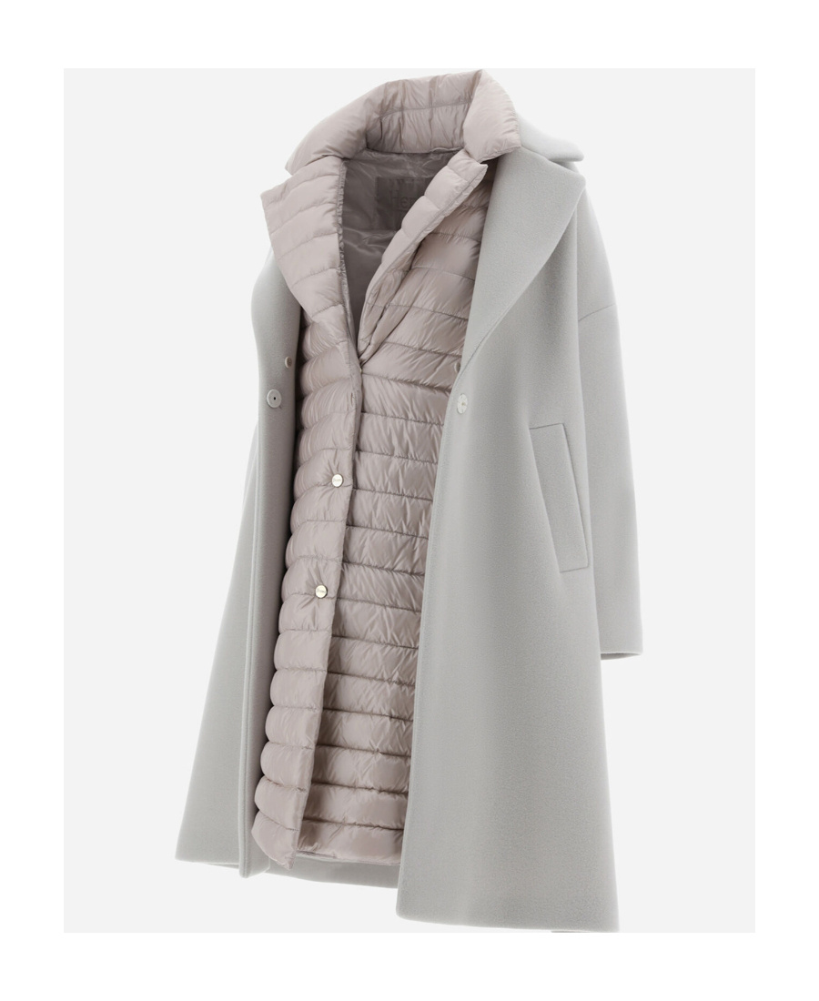 Herno Beige Long Casual Jacket In Gray