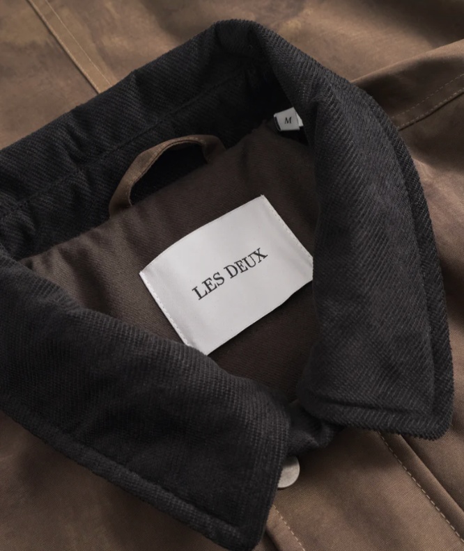 Les Deux Montana Aop Cotton Jacket In Brown